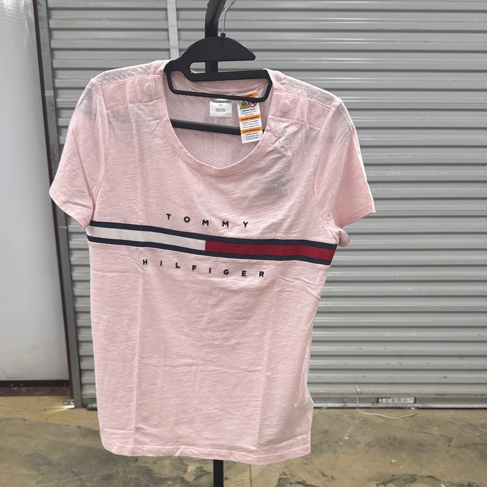 Tommy Hilfiger Light Pink Short Sleeve Tee adaptive clothing